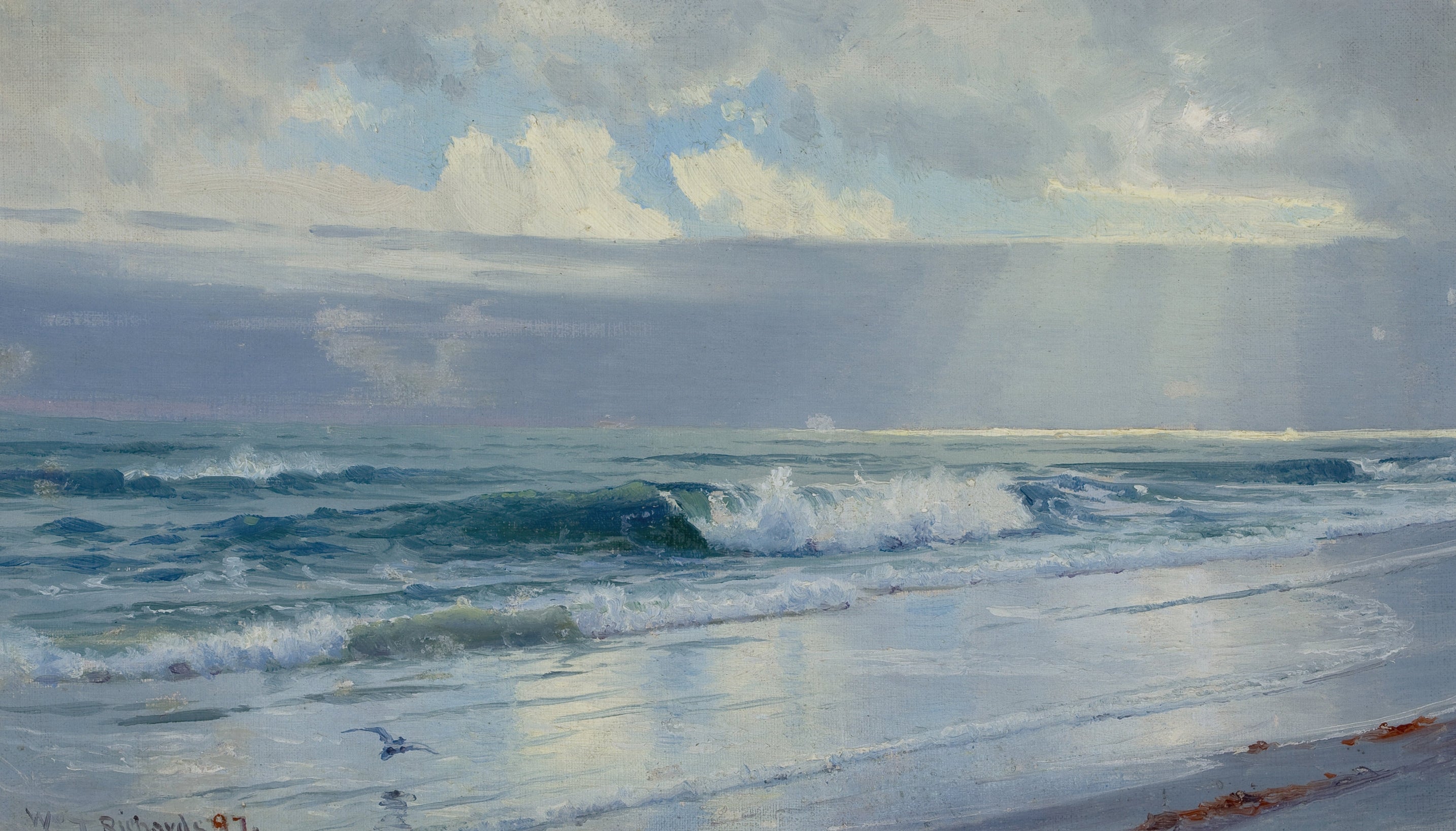 Crashing Waves Along the Seashore