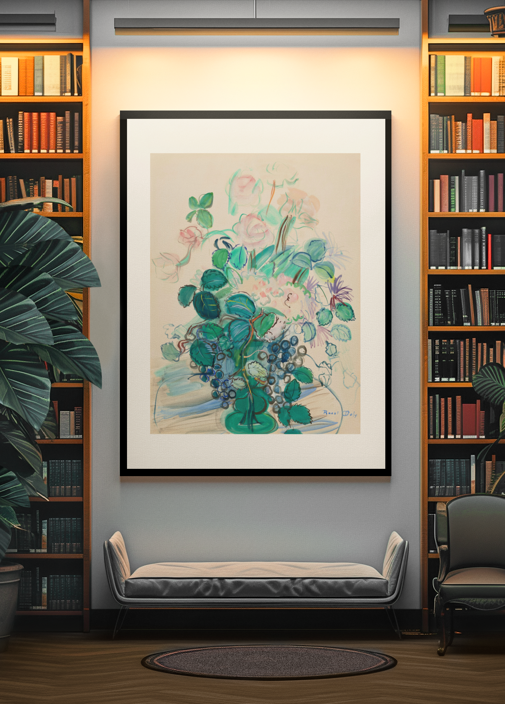 Bouquet à la grappe et aux roses