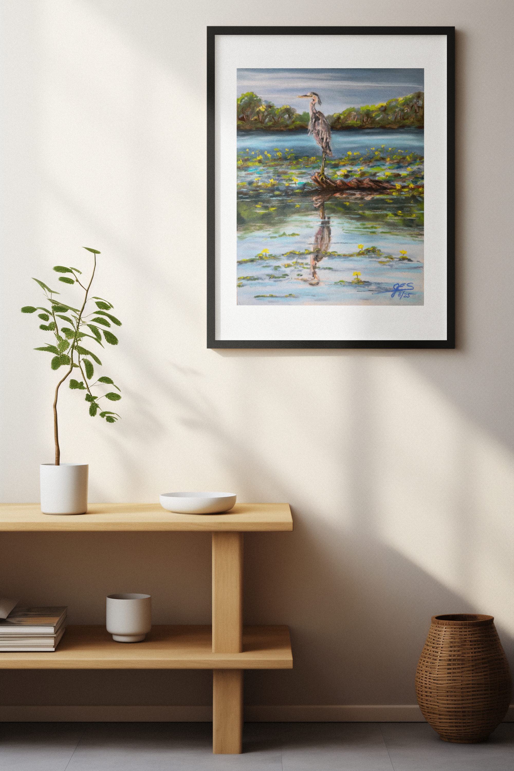Heron Among the Lillies