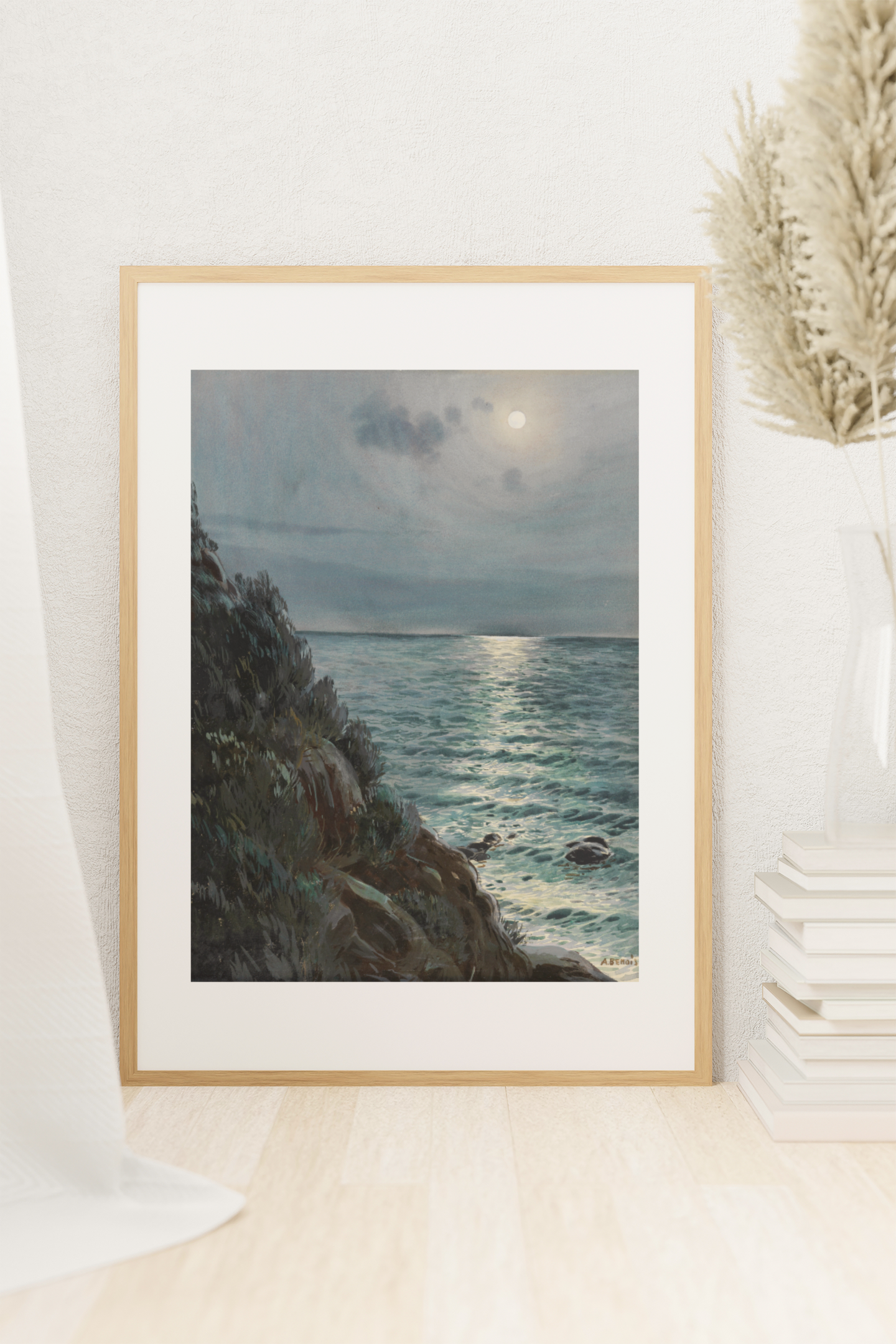 Seashore Under a Full Moon
